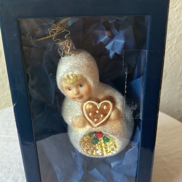 Inge Glass: Heirlooms- 2011 Snow Child Gingerbread/Heart GLASS Ornament- Germany - Picture 13 of 16
